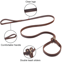 Wellbro Leather Adjustable Slip Lead for Dogs Product Photo 2