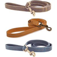 Ancol Timberwolf Leather Dog Lead, 1 m, Sable Sable 1 m Product Photo 1