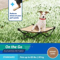 Coolaroo On The Go Elevated Pet Bed, Standard, Desert Sand Product Photo 1