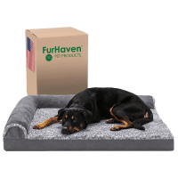 Furhaven Deluxe Two-Tone Orthopedic Sofa Pet Bed review