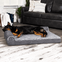 Furhaven Deluxe Two-Tone Orthopedic Sofa Pet Bed Product Photo 2