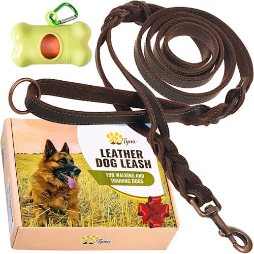 ADITYNA Double Handle Leather Dog Leash Product Thumbnail 0